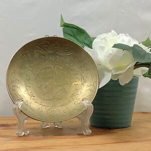 Antique Brass Bowl With Dragons