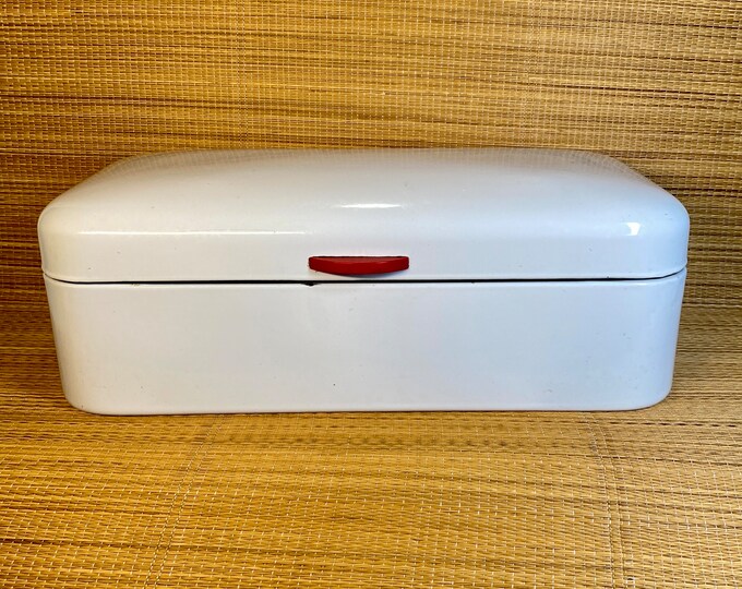 1940s White Enamel Bread Box Etsy