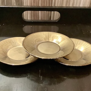 Mid Century Starburst Gold Leaf Tea Plates