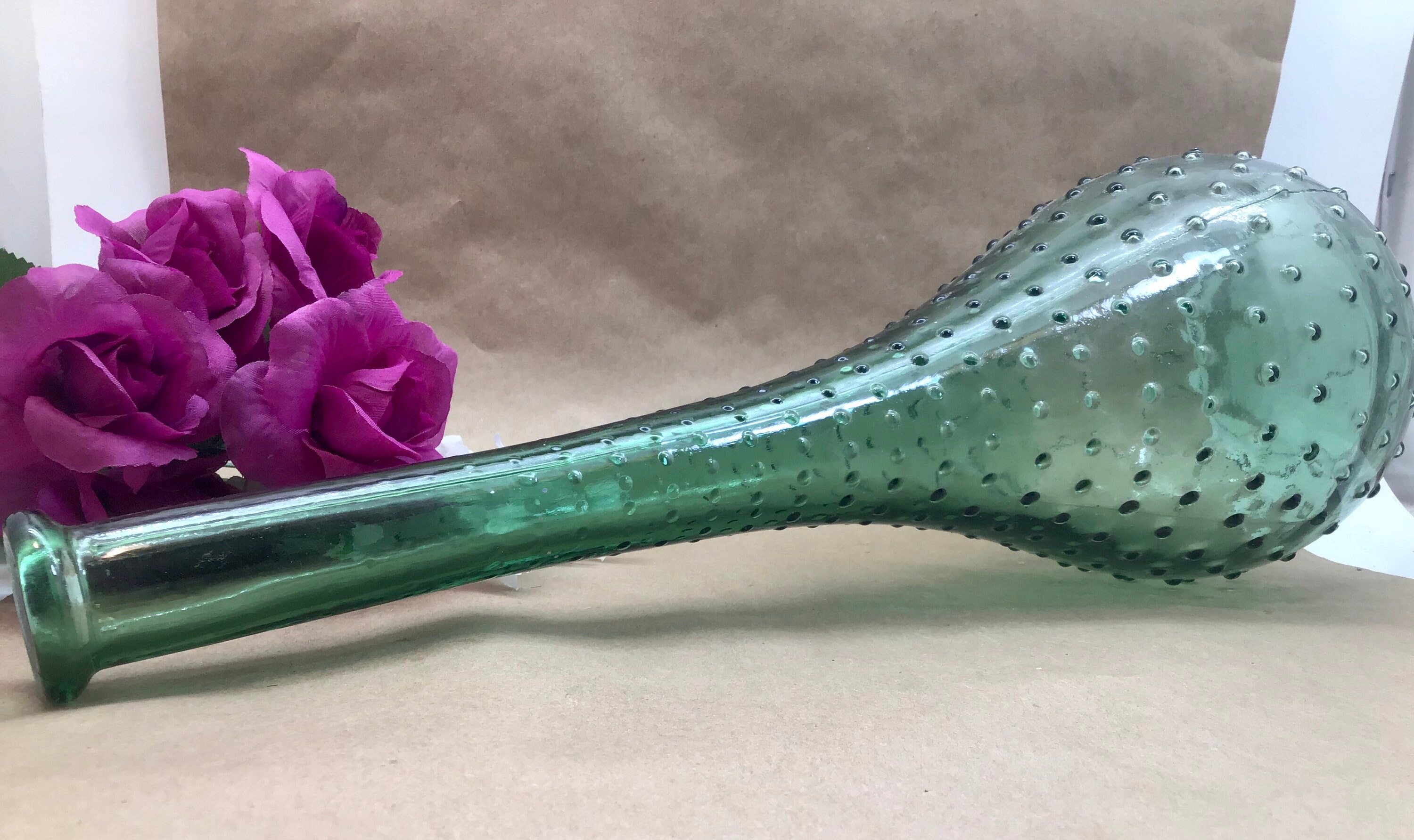 Mid Century Modern Tall Green vase Etsy