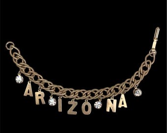 Vintage Arizona Souvenir Charm Bracelet 1950s SW Arizona Travel Jewelry