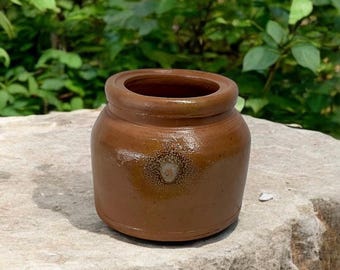 Tactile French-Found Vintage German Stoneware Confit Pot