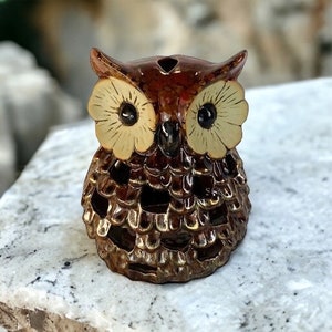 Vintage Retro Luminary Ceramic Owl Candle Holder Lantern