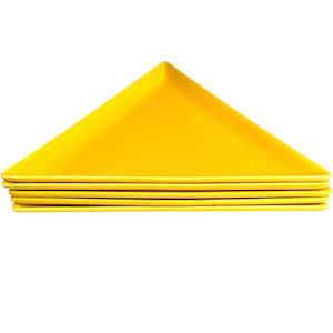 GORGEOUS Set Of Yellow Ceramic Triangle Dinner Plates Set Of 5 HIGH QUALITY