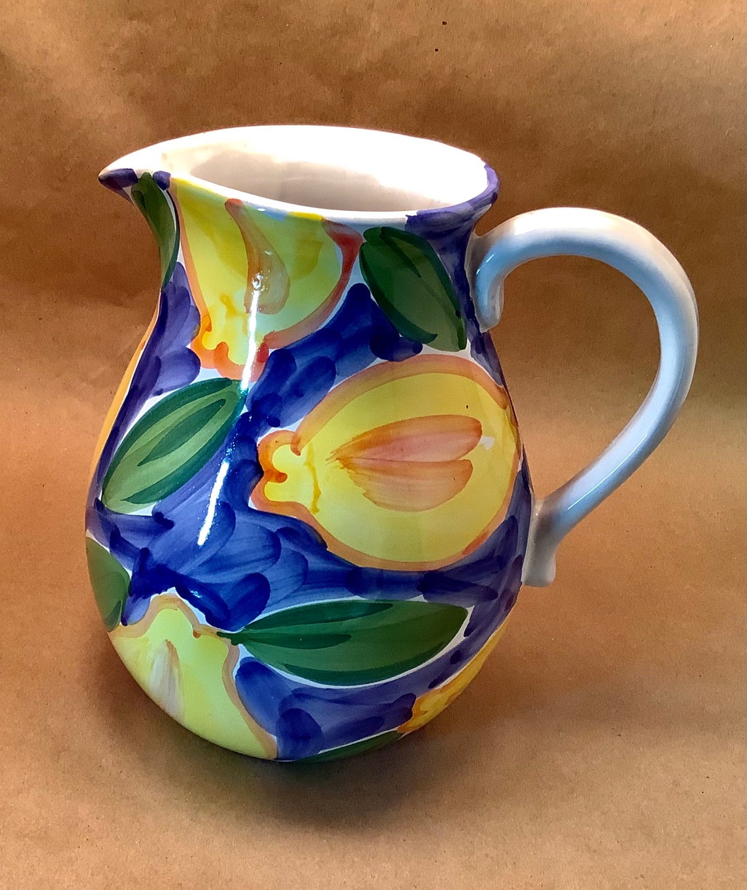 Hand Painted Val Do Sol Portuguese Pottery Pitcher Etsy