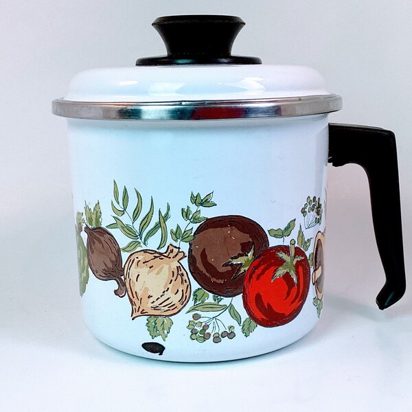 Enamel Pan With Lid Etsy