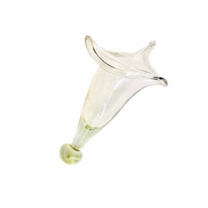 Vintage Hand Blown Clear Glass Jack in the Pulpit Lily Hanging Vase