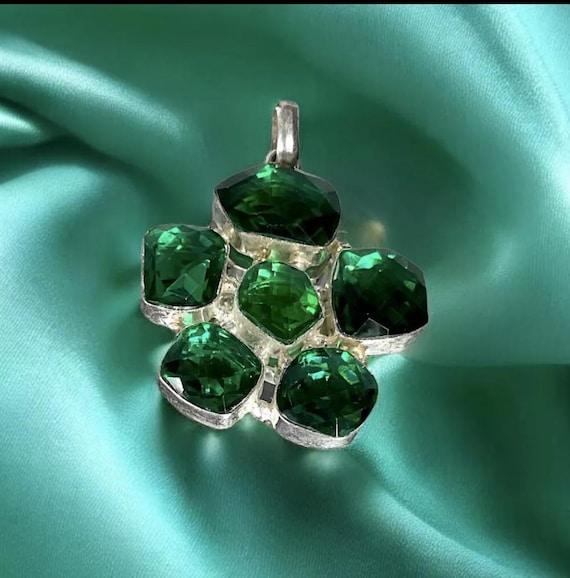 Pendentif vert émeraude en argent sterling 925 (sans chaîne