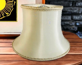 Vintage Cream Satin Bell Lampshade Trim Medium