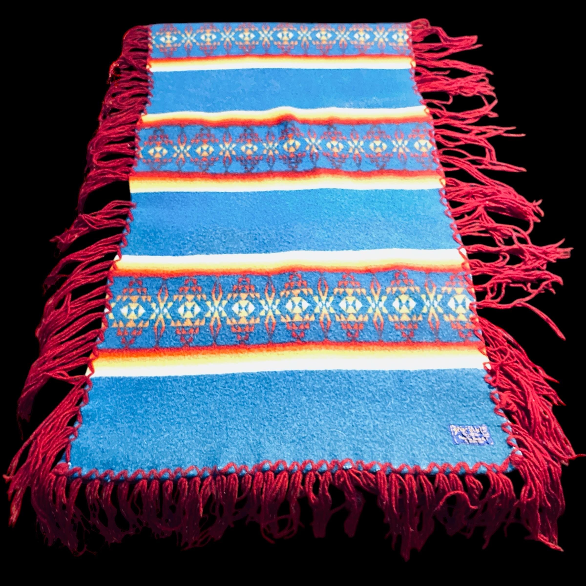 Vintage Rare Pendleton Wool Blanket With Fringe 44” X 20.5