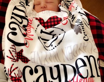 buffalo plaid swaddle blanket