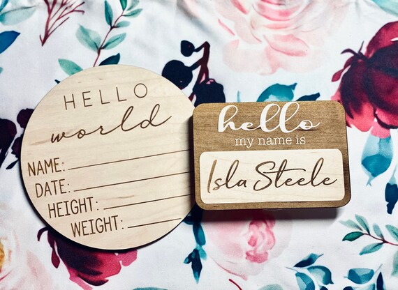 Hello World Hello My Name Is Wooden Birth Announcement Etsy Hello World Hello My Name Is Wooden Birth Announcement Etsy