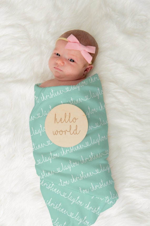 Baby Girl Name Swaddle Baby Name Blanket Custom Nursery Etsy