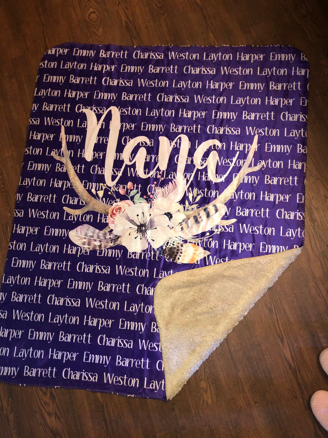 Personalized Grandparent Blanket Sherpa Family Blanket Etsy