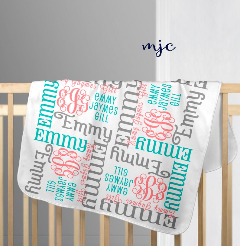 Baby Girl Blanket Baby Name Blanket Custom Nursery Bedding Etsy