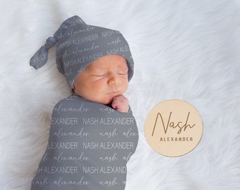 Custom Name Baby Boy Swaddle - Baby Name Blanket - Custom Nursery Bedding - Personalized Baby Blanket - Custom Baby Blanket - Baby Blanket