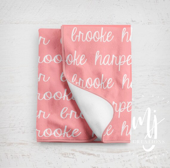 Baby Girl Blanket Baby Name Blanket Personalized Swaddle Etsy