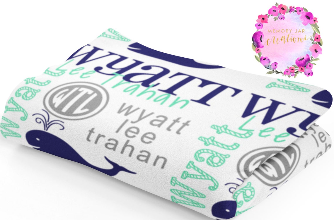 Baby Name Blanket Newborn Baby Blanket Baby Shower Gift Etsy