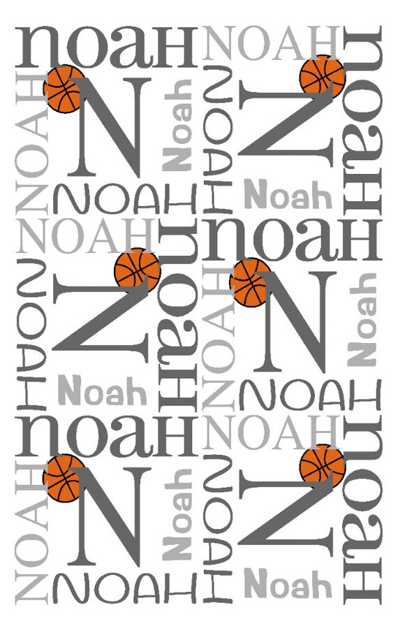 Basketball Baby Name Blanket Newborn Baby Blanket Baby Etsy
