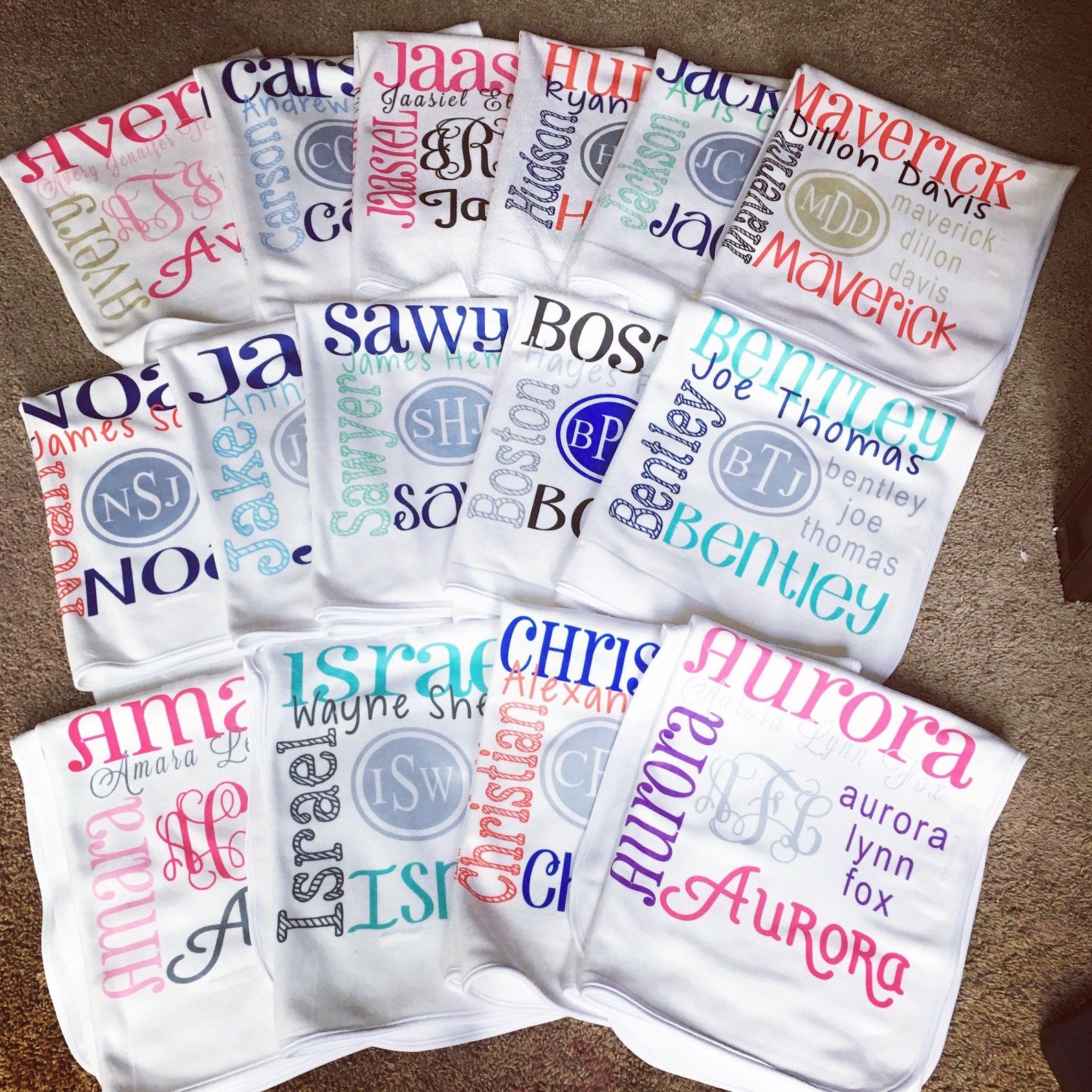 Baby Name Blanket Newborn Baby Blanket Baby Shower Gift Etsy