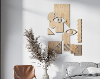 Aesthetic room decor Wood wall art Preppy room decor Boho Modern Art Deco Housewarming gift first home Home Bedroom wall decor Wall hangings