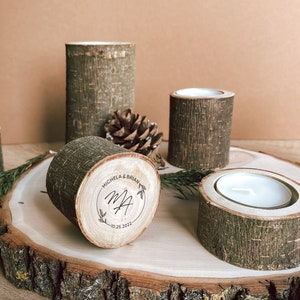 Wood candle holders Wedding table candles Christmas candle holders Table piece centerpiece Tealight table centerpiece Rustic wedding favors