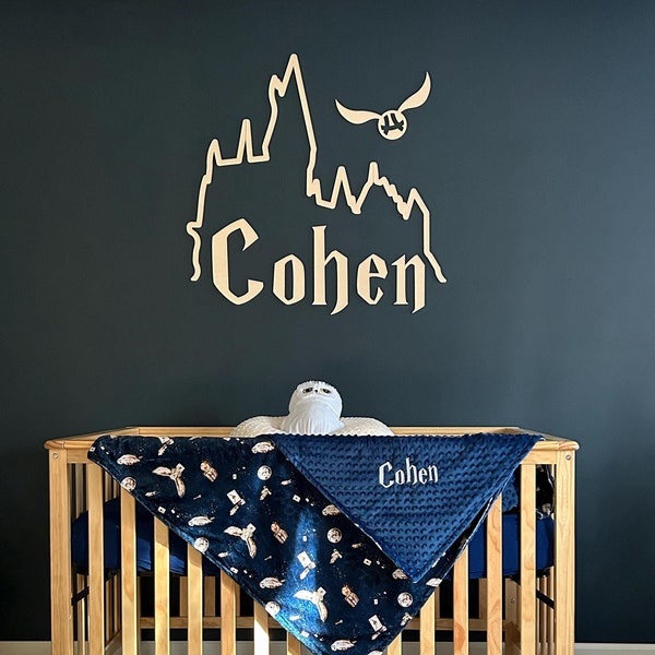Wood name sign Wizard style Baby over crib sign Last name sign Wizard nursery sign Custom name sign Nursery letters Baby name Nursery decor