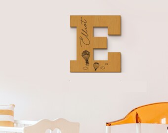 Personalized baby initial and name Custom initial Personalized initial name Nursery wall art Custom name Playroom decor Girl Boy nursery