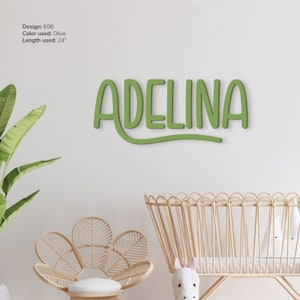 Letrero con nombre para cuna, decoración de guardería, dormitorio de niños pequeños, letrero con nombre de familia, letrero de madera personalizado, regalo para baby shower, arte de pared con letras, decoración de habitación de niños