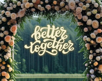 Better Together wedding sign Custom wood wall decor Personalized couple sign Anniversary gift Wedding wooden letters decorations