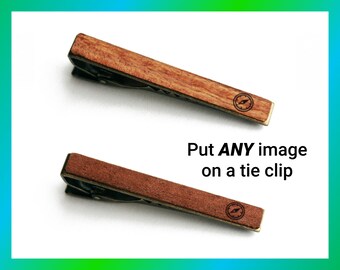 wooden cufflinks and tie clip