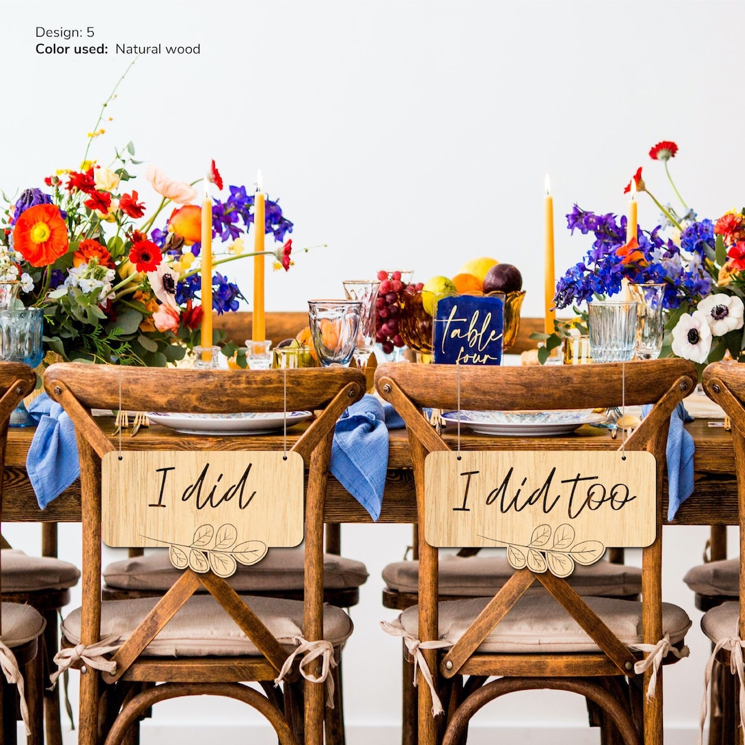 Custom Bride and Groom Chair Signs for Wedding Mr and Mrs Chair Decor ...