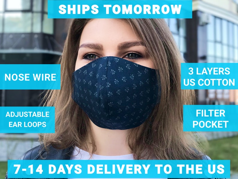 Mask with nose wire face mask washable facemask face mask with Etsy