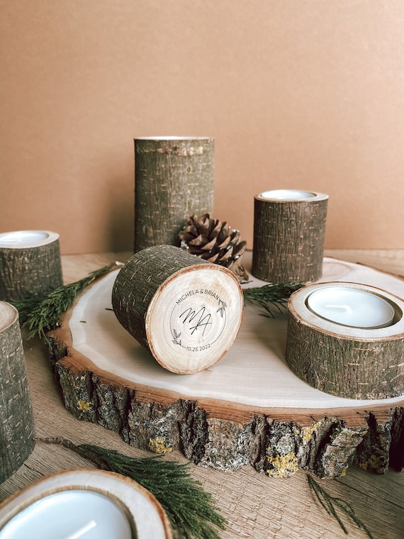 Wood candle holders Wedding table candles Christmas candle holders Table piece centerpiece Tealight table centerpiece Rustic wedding favors
