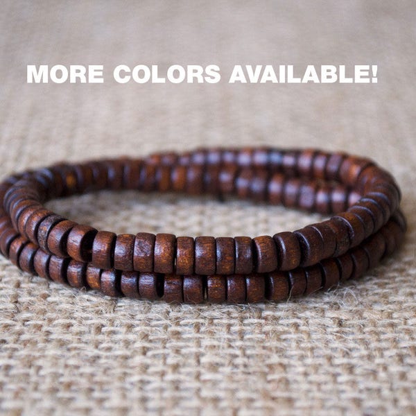 Unisex wood bracelet Beaded bracelet Wooden beads bracelet Mens bracelet Gifts for men Stacking bracelets Adjustable bracelet Earthy jewelry