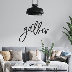 Gather wall sign Custom wood sign Housewarming gift idea Personalized family sign New home wall art Rustic wedding gift Kitchen wooden decor