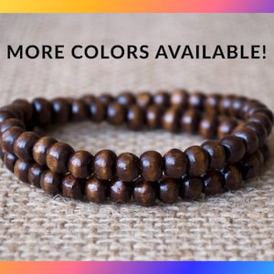 Men’s beaded bracelet Bracelet handmade Stretch beaded bracelet Wood bead bracelet Wooden bead bracelet Gift for him Unisex beaded bracelets