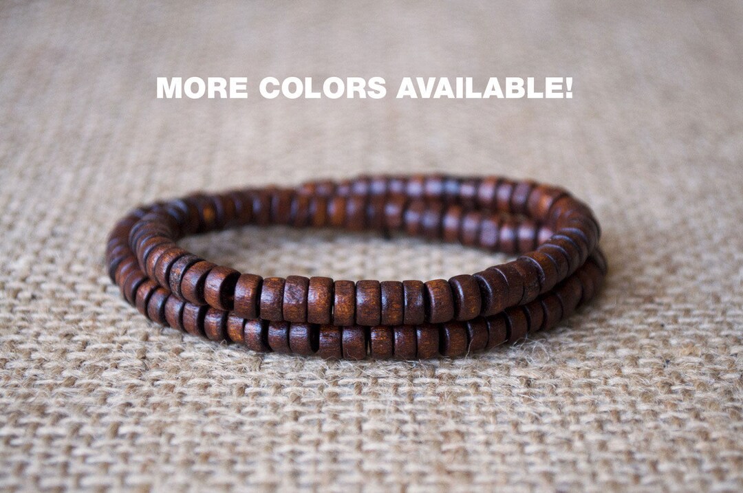 Mens Wooden Beads Bracelet, Wooden Bracelet Men, Unisex Bead Bracelet