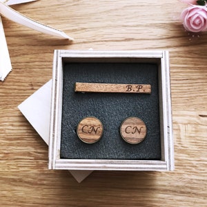custom gift box for tie clip cufflinks box for accessories, wedding gift box, groomsmen box personalized gift box favor box groom engraved image 6