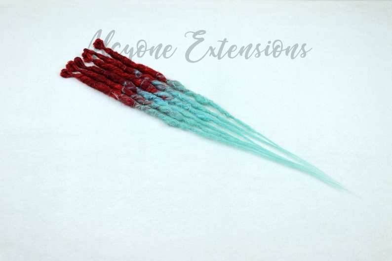 Accent Set Dreads Synthetic Dreadlocks Red And Blue Dreads Etsy