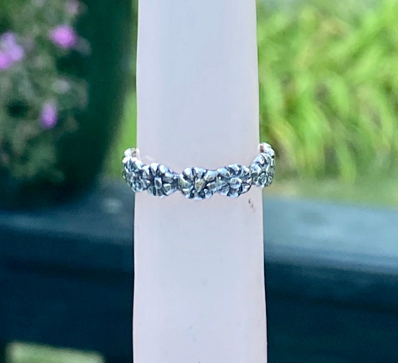 Daisy Flower Band Sterling Silver Toe Ring