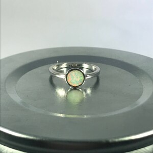 White Opal Ring Gemstone Birth Stone Style Stackable