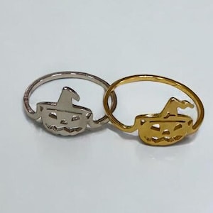 Jack O Lantern Ring Halloween Jewelry Witchy waterdichte ring aanslagbestendig leuk cadeau Witchy sieraden Cottage kern roestvrij staal
