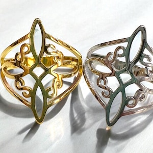 Witches Knot Ring for Wiccan Pagan Witchcraft Jewelry Protection Stainless Steel Silver or Gold Finish | Celtic Knot Ring | Witchy Jewelry