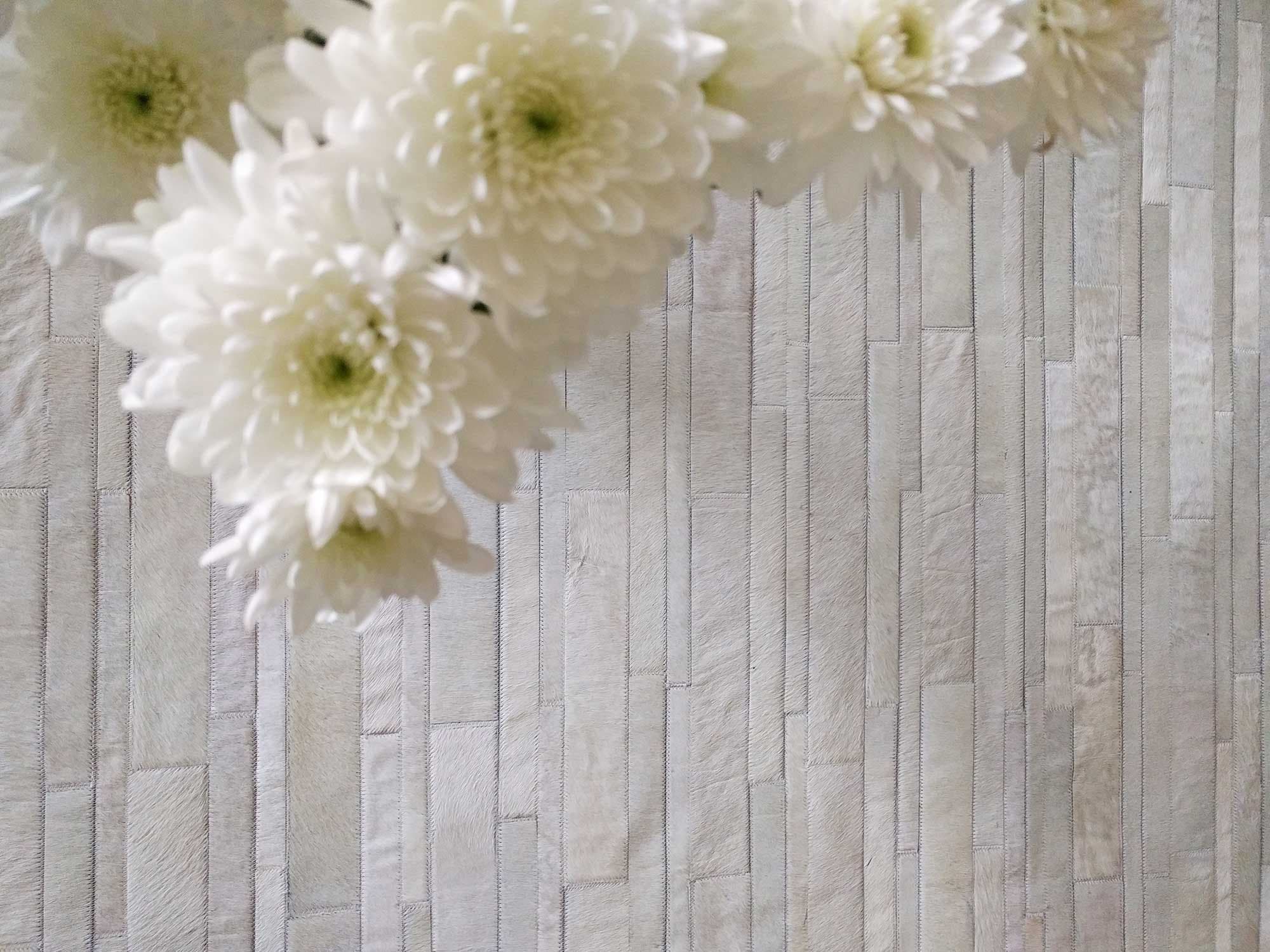 The White Patchwork Cowhide Rug Stripes No. 222 White Etsy