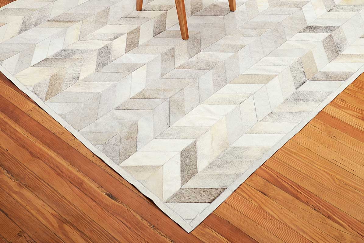 Gray Chevron Cowhide Rug No. 276 Patch Work Cow Hide Rugs Herringbone