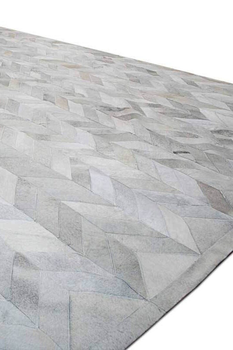 Gray Chevron Cowhide Rug No. 276 Patch Work Cow Hide Rugs Herringbone
