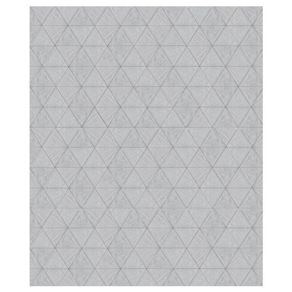 White Cowhide Patchwork Rug: Kata Triangles Design - Custom Sizes