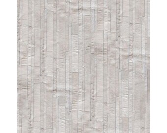 Patchwork Kuhfell Teppich in weiß gestreift von Shine Rugs