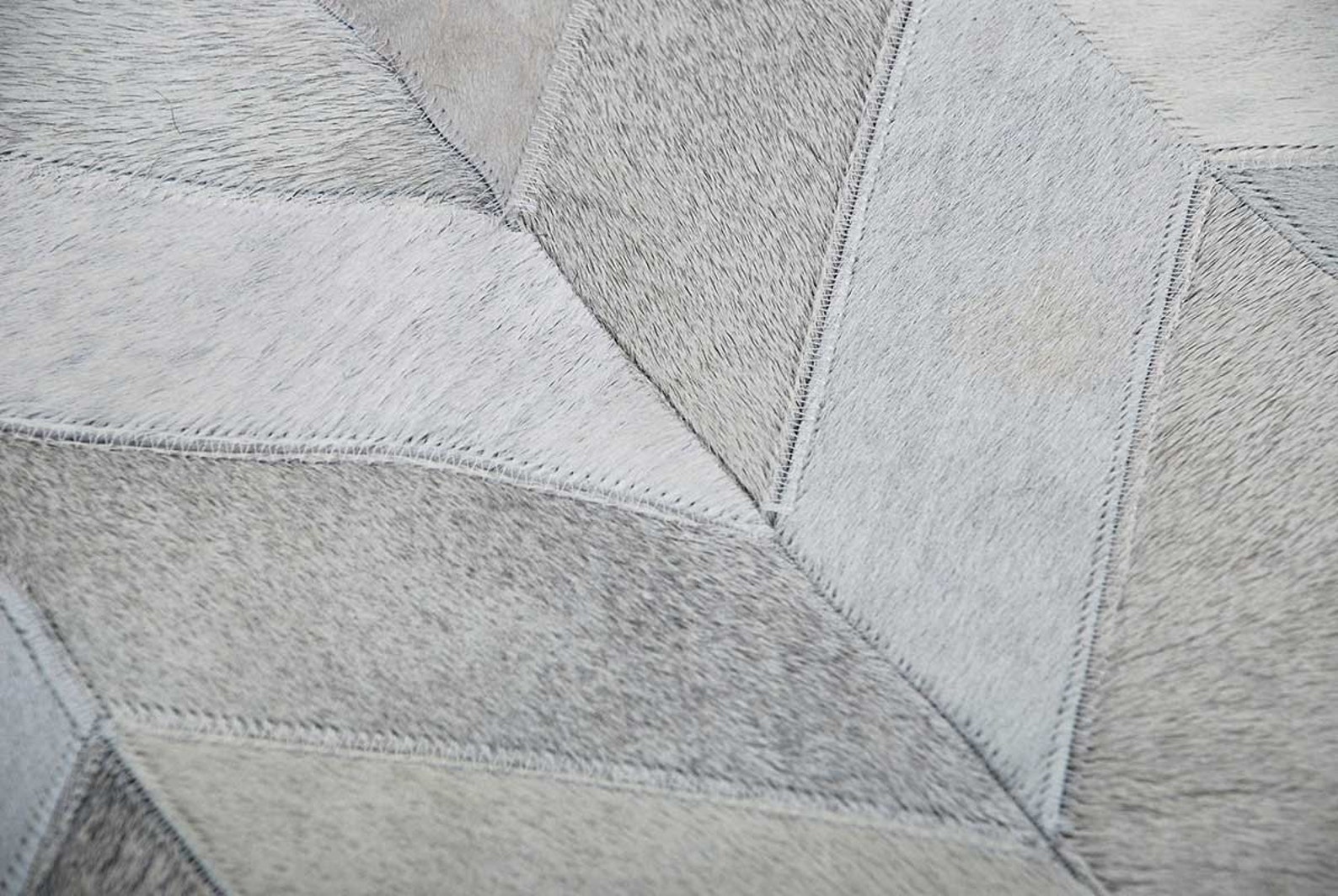 Gray Chevron Cowhide Rug No. 276 Patch Work Cow Hide Rugs Herringbone Leather Area Rug Hair On